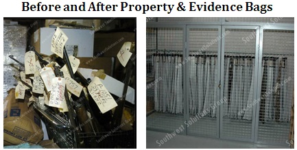 之前和之后的枪支存储的财产和证据袋