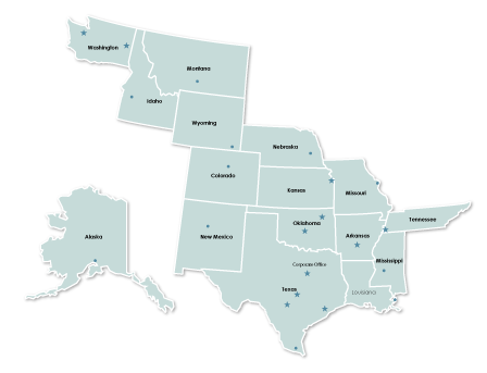 关于美国西南解决方案办公室位置分布图